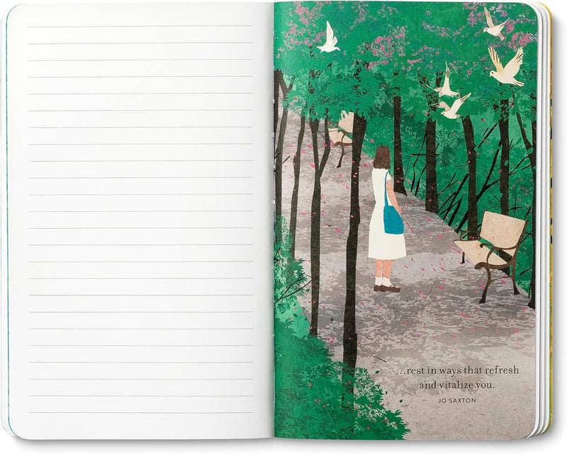 Compendium Softcover Journal - Sometimes the most important thing in a whole day is the rest we take between two deep breaths... – A Write Now Journal with 128 Lined Pages, 5”W x 8”H - Image 3